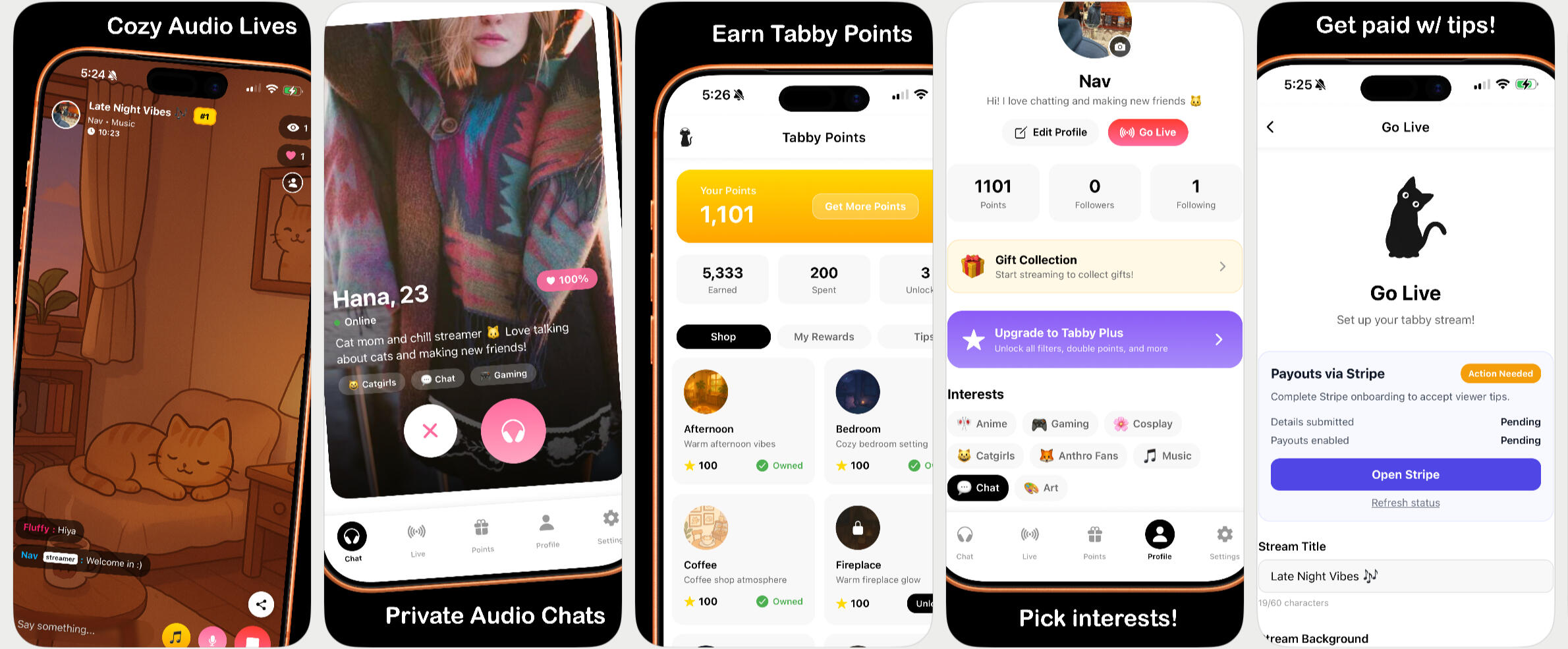 tabby iOS app screenshots